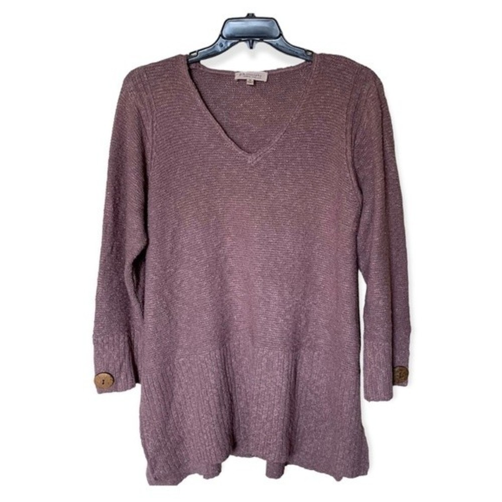 Cozy V-Neck Women’s Sweater Tunic in Mauve